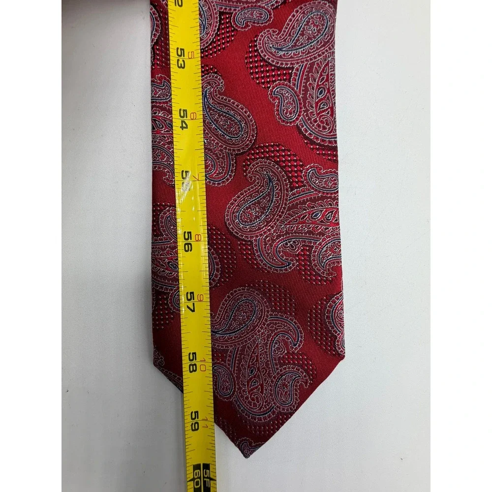 Canali 1934 Mens Red Paisley Silk Necktie Made in Italy Formal Business Tie